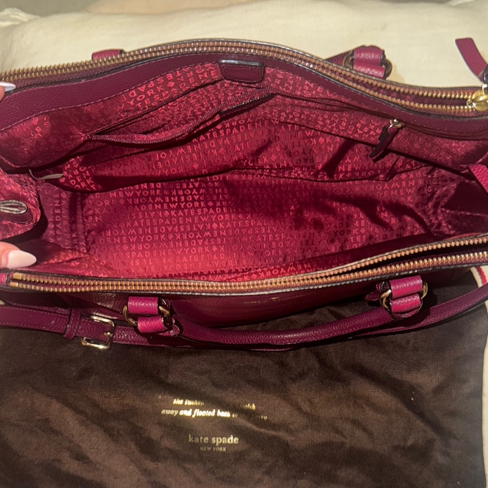 Kate Spade Raspberry Satchel Bag with Structured Design - Picture 3 of 8